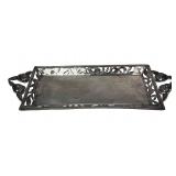 Sterling Silver Pierced Tray w/ Figural Handles
