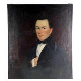 Antique 19th C. Gentleman Portrait Oil Painting