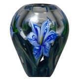 erry Heer for Lotton Studios Art Glass Floral Vase
