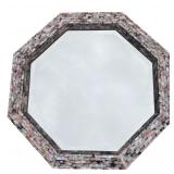 Octagonal Mother of Pearl Mosaic Wall Mirror