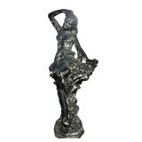 Large Woman Cement Figural Garden Statue