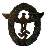 WWII German 1st Pattern Police Visor Cap Eagle