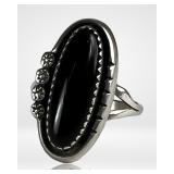Frederick Chavez Navajo Sterling Black Onyx Ring