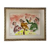 Moshe Raviv Israeli Judaic Watercolor Painting