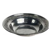 Vintage Sterling Silver Serving Bowl w/ Floral Rim