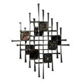 Ron Schmidt MCM Brutalist  Metal Wall Sculpture