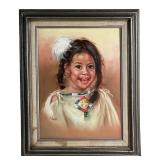 Native American Girl Portrait Oil Painting - O'Kee