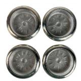 Frank M. Whiting Sterling Silver & Glass Coasters