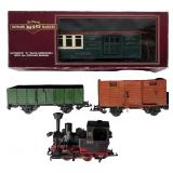 G Scale LGB Steam Locomotive, Cars & Bachmann Car