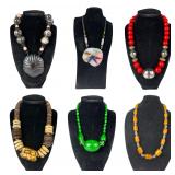 Collection of Vintage Artisan Fashion Necklaces