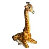 Large Hand-Painted Papier-Mache Giraffe Sculpture