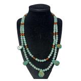 Sterling Silver Jade & Turquoise Necklace