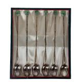 Tack Hing Sterling Silver & Jade Iced Tea Spoons