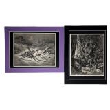 Gustave Dore- Two Don Quixote Engravings