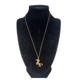 14k Gold Unicorn Pendant on Chain Necklace