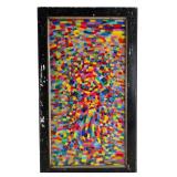 Shroom Vision Psychedelic Op Art Painting on Glass