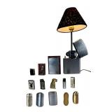 Group of Vintage Novelty Lighters & Lighter Lamp