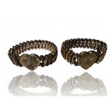 1940s American Queen Gold Filled Heart Bracelets