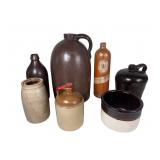 Antique Stoneware Jugs, Crocks & Pottery Bottles