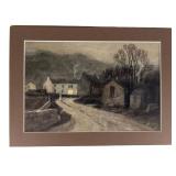 Holmes Smith - 1896 Watercolor Village Landscape