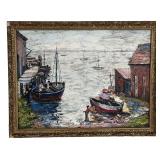 Henry Hensche Impressionist Harbor Scene Painting