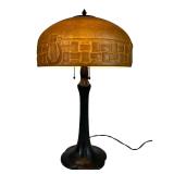 Handel Antique Mosserine Chipped Ice Shade Lamp