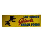 1960s Geiser's Snack Foods Vacuum-Formed Sign