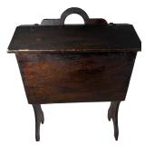 Antique Victorian Wooden Sewing Box Stand Slant
