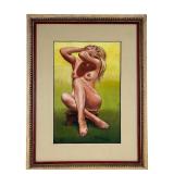 Moses Soyer - Nude Beauty Watercolor Painting