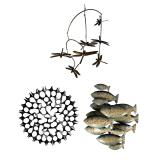 Metal Wall Sculptures - Dragonfly Mobile, Fish