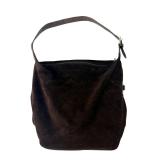 Furla Brown Suede Leather Hobo Shoulder Bag