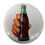1950s Coca-Cola Porcelain Button Advertising Sign