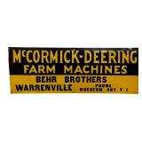 Vintage McCormick-Deering Farm Machines Adv. Sign