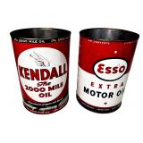 Vintage Kendall & Esso One-Gallon Motor Oil Cans