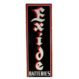 Vintage Exide Batteries Embossed Advertising Sign
