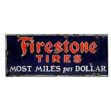 48' Firestone Tires Porcelain Enamel Advert. Sign
