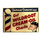 Vintage Wildroot Cream-Oil Hair Tonic Advert. Sign