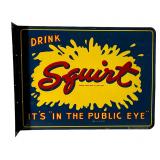 1942 Squirt Dbl-Sided Tin Flange Advertising Sign