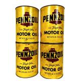 4 1960s Pennzoil Motor Oil Advertising Cans- Full