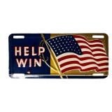 WWII 'Help Win' Patriotic Booster License Plate