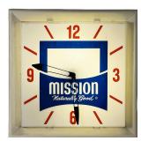 Mission Beverages Lighted Advertising Clock