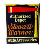 Vintage Stewart-Warner Double-Sided Flange Sign
