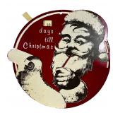 Vintage Santa Claus Christmas Countdown Metal Sign