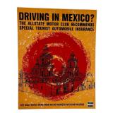 Vntg Allstate Motor Club Driving in Mexico? Sign