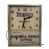 Benrus Maxwell House Coffee Advertising Wall Clock