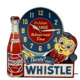 40s Whistle Orange Soda Advertising Masonite Clock