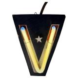 Vintage Lackner 'V for Victory' Neon Sign
