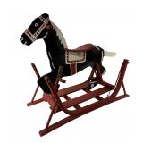 Vintage Delphos Black Beauty Wooden Rocking Horse