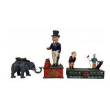 Group of Vintage Mechanical Cast Iron Coin Banks