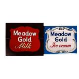 1950s Meadow Gold Dairy Milk & Ice Cream Signs